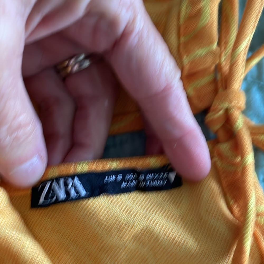 Zara Orange Patterned Halter Top - image 2